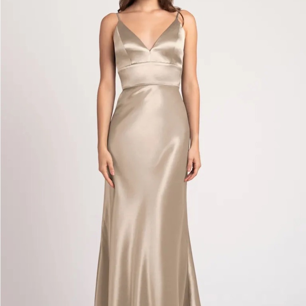 Jenny Yoo Brenna Bridesmaid dress pale gold satin